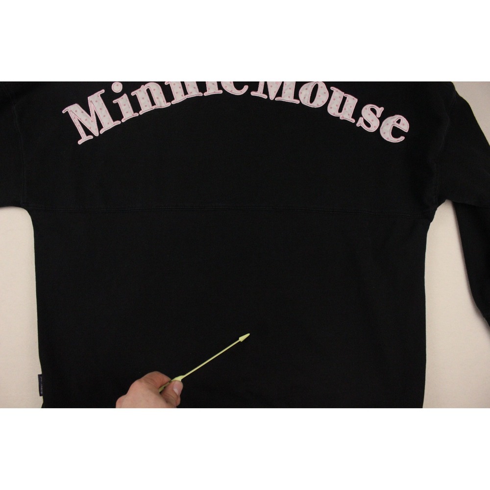 Disney Minnie Mouse Spirit Jersey XL‎ Black Pink Polka Dot Logo Sweatshirt - Picture 11 of 12